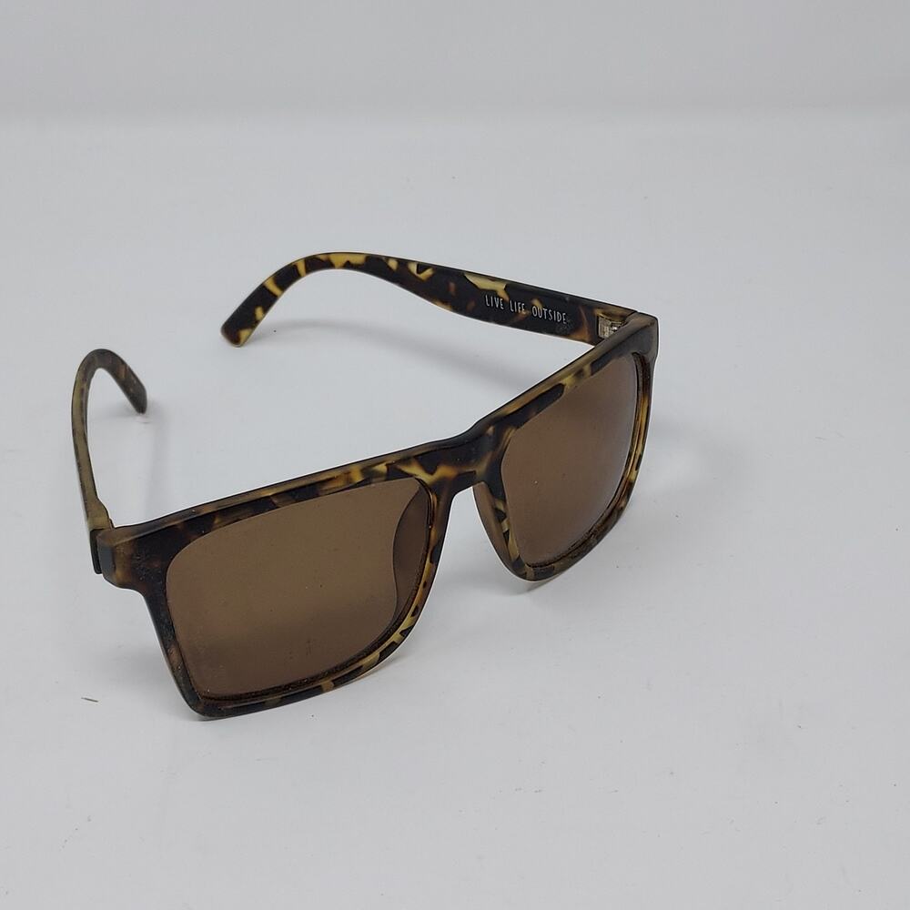 Sunski Sunglasses Taravals Sun Tv Tam Polarized Mottled Square Brown Frame Lens